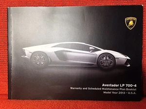 LAMBORGHINI AVENTADOR LP 700-4 WARRANTY MAINTENANCE BOOK (NO OWNERS MANUAL) 2013 - Picture 1 of 5
