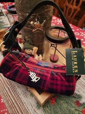 ralph lauren plaid small satchel handbag - Image 1 of 4