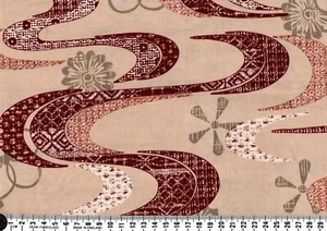 1/2 metre - 50cm x 110cm 100% Cotton Fabric Quilting Material - Wave Burgundy - Picture 1 of 3