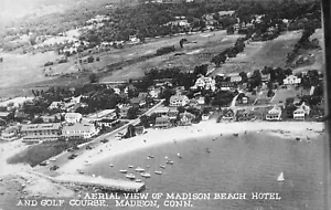 Madison CT Aerial View Madison Beach Hotel Coastal View, Postcard - Picture 1 of 2