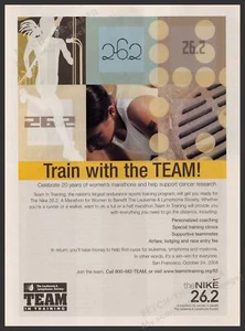 Nike Marathon 2000s Print Advertisement 2004 Leukemia Lymphoma Society Training - Picture 1 of 1