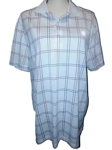 IZOD Golf Uomo Grande Rosso Bianco Blu Camicia Performance Polo Collo Righe Top - Foto 1 di 10