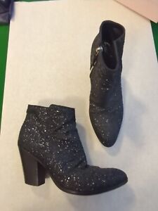 Guiseppe Zanotti Boots Booties Black Glitter Size 37- 37.5