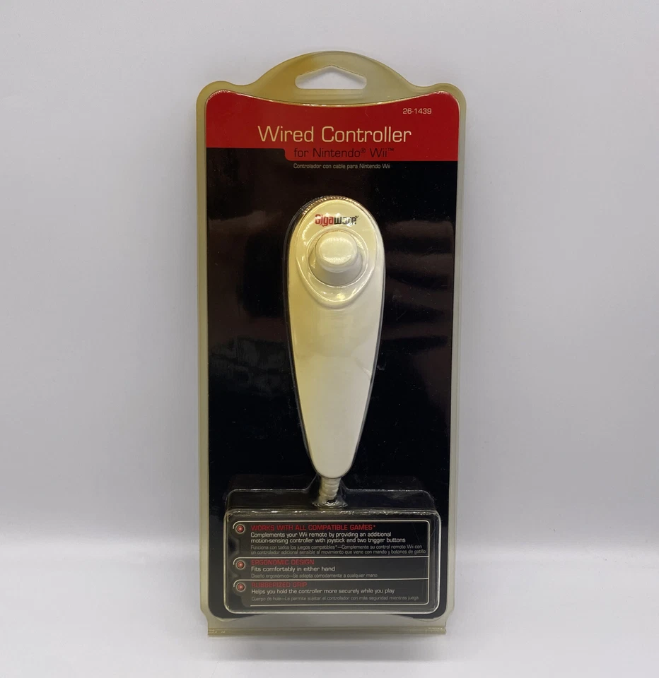 New Gigaware Wired Controller Nintendo Wii Nunchuck NIB Sealed - Image 1 of 4