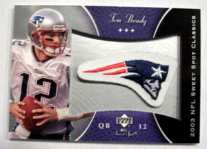 2003 UPPER DECK TOM BRADY SWEET SPOT CLASSICS PATRIOTS LOGO PATCH #P-TB N/M