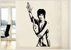 Wandtattoo wandaufkleber wandsticker photo  Porträt Bruce Lee Kongfu wph36 - Picture 1 of 1