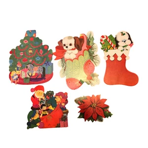 5 Vintage Weihnachts Punzen Eureka Stanzdeko verschiedene Größen - Bild 1 von 16