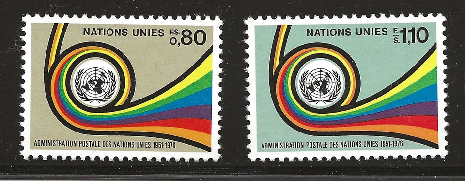 UN Scott #Geneva 61-62, Singles 1976 Complete Set FVF MNH - Image 1 of 1