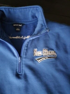 Size Large New Glarus Brewing 1/4 Zip Blue Sweatshirt Only In Wisconsin - Picture 1 of 16