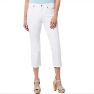 NYDJ Womens Jeans Size 18 Harper Crop White Denim Lift Tuck Technology New - Picture 1 of 7