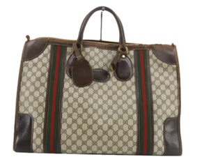 Authentic Vintage Gucci Ophidia cloth Travel Boston Bag 48h Beige monogram - Picture 1 of 1