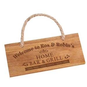 Personalised Home Bar Wooden Sign, Acacia Wood - Picture 1 of 4