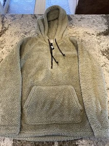 Victoria’s Secret Pink Teddy Bear Sherpa Quarter Zip Hoodie Size XS-soft Green - Picture 1 of 6
