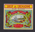 Ancienne  étiquette  France BN132251 Sirop de Grenadine  Bâteau 