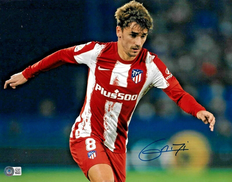Foto Autografiada 11x14 Antoine Griezmann Atlético de Madrid BAS Beckett Testigo Foto 1 de 1