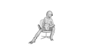 Printle M Femme 991P-Female Military Police Sitting Figure for Diorama Train Set - Picture 1 of 11