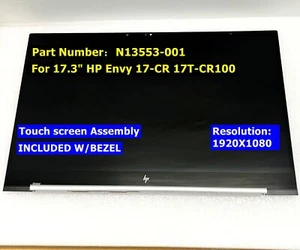 N13553-001 HP ENVY 17-CR0013NN 17-CR0503SA 17-CR FHD LCD TOUCH SCREEN CON CORNICE - Foto 1 di 3