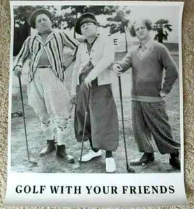 PÓSTER ENROLLADO DE LOS TRES CHIFLADOS GOLF CON TUS AMIGOS COMO NUEVO LARRY CURLY MOE 3 - Imagen 1 de 1