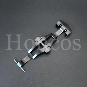 CIERRE DE BANDA DE DESPLIEGUE DE 22 MM 24 MM HEBILLA CORREA DE CUERO SE ADAPTA A PANERAI 44 MM NEGRO - Imagen 1 de 7