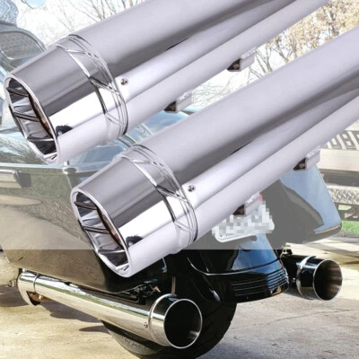 Slip On Mufflers Exhaust Pipes for Harley Road King Street Electra Glide 1995-16 - Image 1 of 4