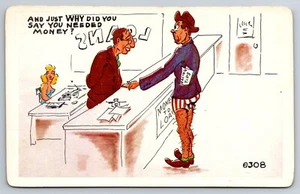 Vintage Kromekolor Funny Humor Gambling Postcard B8 - Picture 1 of 2