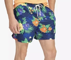 Bañador Polo Ralph Lauren para hombre azul marino estampado floral bañador playa - Imagen 1 de 8