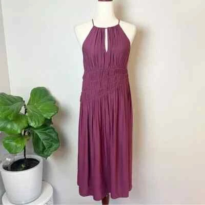 Vestido midi halter ajustado línea A MOULINETTE SOEURS para mujer talla 2 Anthropologie Foto 1 de 4