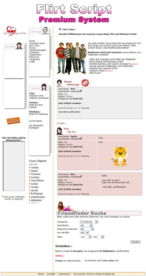 Flirt Script Premium System  - PHP-Script - Bild 1 von 1