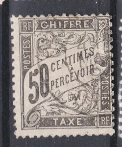 FRANCE CLASSIQUE TAXE 20 OBLITERE 50c DUVAL NOIR COTE 240€++ - Picture 1 of 1