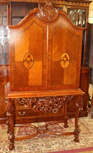 Inlaid Satinwood French Tall Completely Restored China Liquor TV Cabinet MINT! - Picture 1 of 12