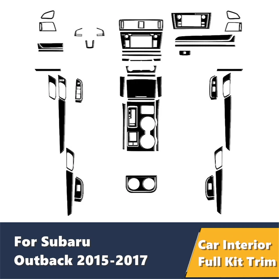 Kit completo interior coche moldura piano negro para Subaru Outback 2015-2017 Foto 1 de 4