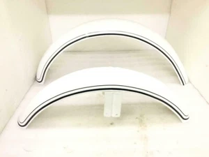 Norton Commando Roadster White Painted Mudguard Set With Stays - Bild 1 von 6