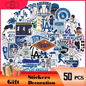 50pcs Los Angeles Dodgers Baseball Vinyl Decal Bomb Stickers Waterproof Laptop - Picture 1 of 7
