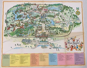 1970er A Guide to the Magic Kingdom of Walt Disney Weltkarte Poster ~31x39 - Bild 1 von 10