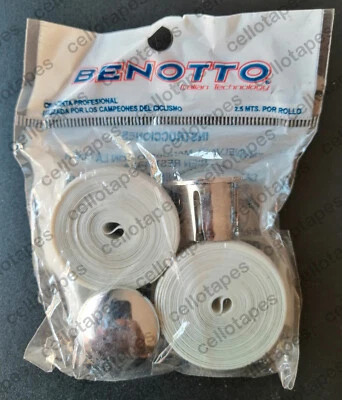 BENOTTO TEXTURED GREY Handlebar Tape Cello Bar Vintage Bicycle Metalized white - Image 1 of 2