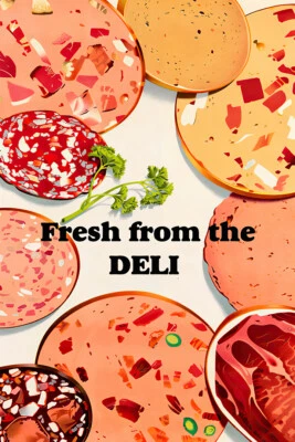 Póster de pared de arte vintage de delicatessen para salami de pizza Toppings - PÓSTER 20x30 Foto 1 de 4