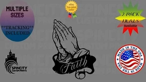 Calcomanía adhesiva de vinilo para ventana de coche religiosa manos que rezan fe grande varios tamaños - Imagen 1 de 10