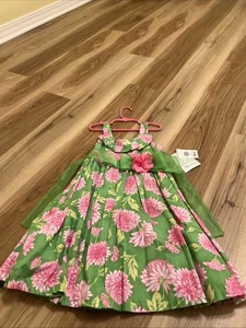 Vestido Bonnie Jean para niñas (talla 6) - floral verde/rosa - Imagen 1 de 6