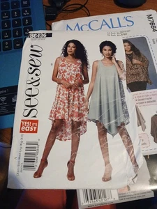 Butterick Sewing Pattern 6436 Dress Sleeveless Summer Misses Size XS-XXL - Picture 1 of 2