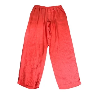Pantalones de salón Greg Adam’s para mujer M 100 % seda naranja soleado pierna ancha PJ USADOS EN EXCELENTE ESTADO - Imagen 1 de 9