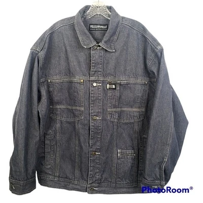 Jaqueta jeans vintage Pelle Pelle Marc Buchanan masculina ultra azul tamanho grande - Imagem 1 de 4