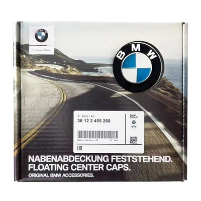 BMW 4X Brand-New Genuine 68mm Floating Wheel Hub Cap Set 36122455269 - Image 1 of 4