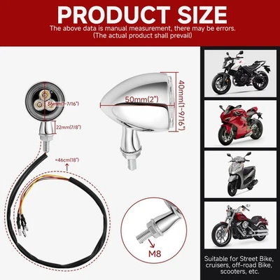 2pcs For Harley Fatboy Fatbob Street 500 750 LED Turn Signal Tail Brake Lights — 第 1/4 张图片