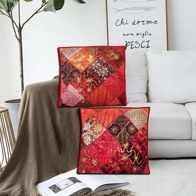30" 2er Set Handgefertigt Patchwork Tisch/Sofa Kissen Kissenbezug Weihnachtsgeschenk - Bild 1 von 4