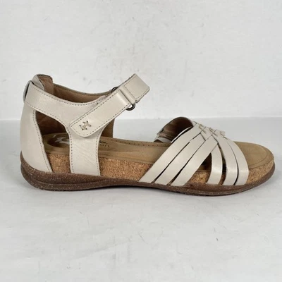 Sandalias Clarks Roseville Cove para mujer talla 8,5 cuero marfil cómodas tiras corcho Foto 1 de 4