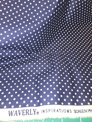 Edredón de lunares Waverly Inspirations azul blanco lunares tela por yarda Foto 1 de 2