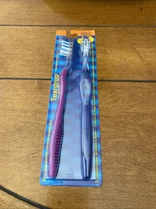 Ranir Toothbrushes Teardrop Sure Grip Handle Medium Bristle Purple + Blue USA - Picture 1 of 6