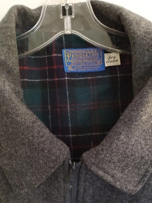 PENDLETON Vintage Blouson Coat Jacket Gray Wool Size XL Made In  USA - Image 1 of 4