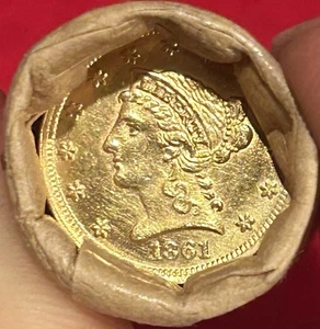 VERSIEGELTE INDIAN HEAD PENNY HALBE FLINTENROLLE MIT 2,5 $ LIBERTY GOLD EAGLE & 1C ENDEN - Bild 1 von 6