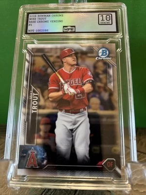 2016 Bowman Chrome - Bowman Base Chrome Mike Trout #1 - Image 1 of 2